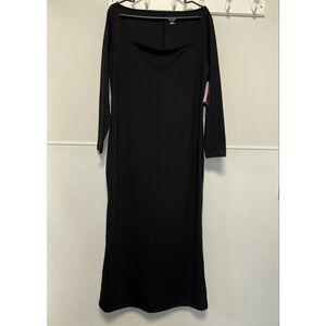 Women's Wild Fable Long Sleeve Dress Black Size XXL Plus NEW NWT Maxi